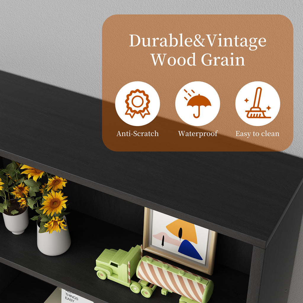 Vongrasig 6-Tier Open Bookcase and Bookshelf, Floor Standing Wood Display Storage Shelves 71 Inch Tall Bookcase Home Decor Furniture for Home Office, Living Room, Bed Room