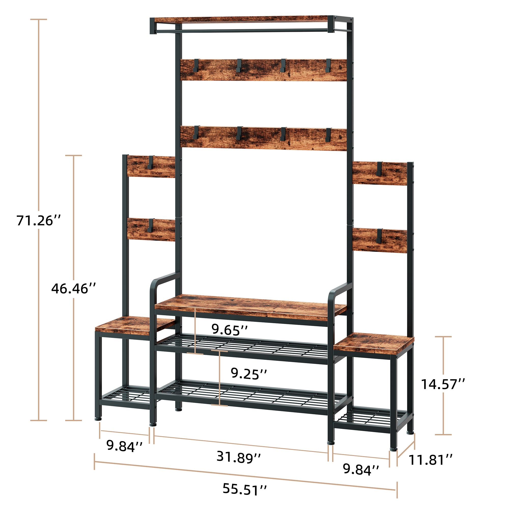 Walsunny Bakers Rack for Kitchen with Power Outlet (7436202508464)