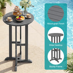 Vongrasig 3 Piece Patio Bar Set, All Weather HDPE High Bistro Stools Chair Set of 2 and Round Pub Bar Table, Outdoor High Top Patio Set for Lawn Garden, Balcony