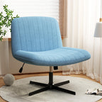 Walsunny Cross Legged Office Chair Armless Wide Chair Cross Legged Office Chair Computer Chair #color_blue #foot_fixed-foot