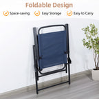 Vongrasig 6 Piece Folding Patio Dining Set,Small Metal Outdoor Garden Patio Table and Chair Set w/Umbrella for Lawn,Deck,Backyard,Black