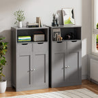 Vongrasig Bathroom Storage Cabinet, 42.5" H Freestanding Floor Cabinet | Wooden Modern Cabinet with 2 Drawers, Open Shelf and Adjustable Shelf for Bathroom, Laundry Room and Entryway