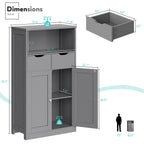 Vongrasig Bathroom Storage Cabinet, 42.5" H Freestanding Floor Cabinet | Wooden Modern Cabinet with 2 Drawers, Open Shelf and Adjustable Shelf for Bathroom, Laundry Room and Entryway