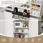 Vongrasig Kitchen Pantry Storage Cabinet with Barn Doors, Drawer and Adjustable Shelves, 6-Tier Tall Rustic Wood Cupboard Locker for Kitchen, Dining Room, Living Room, Bathroom