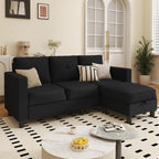 WALSUNNY livingroom sectional couch sectional couch #material_corduroy #color_black