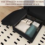 WALSUNNY livingroom sectional couch sectional couch #color_black #material_corduroy