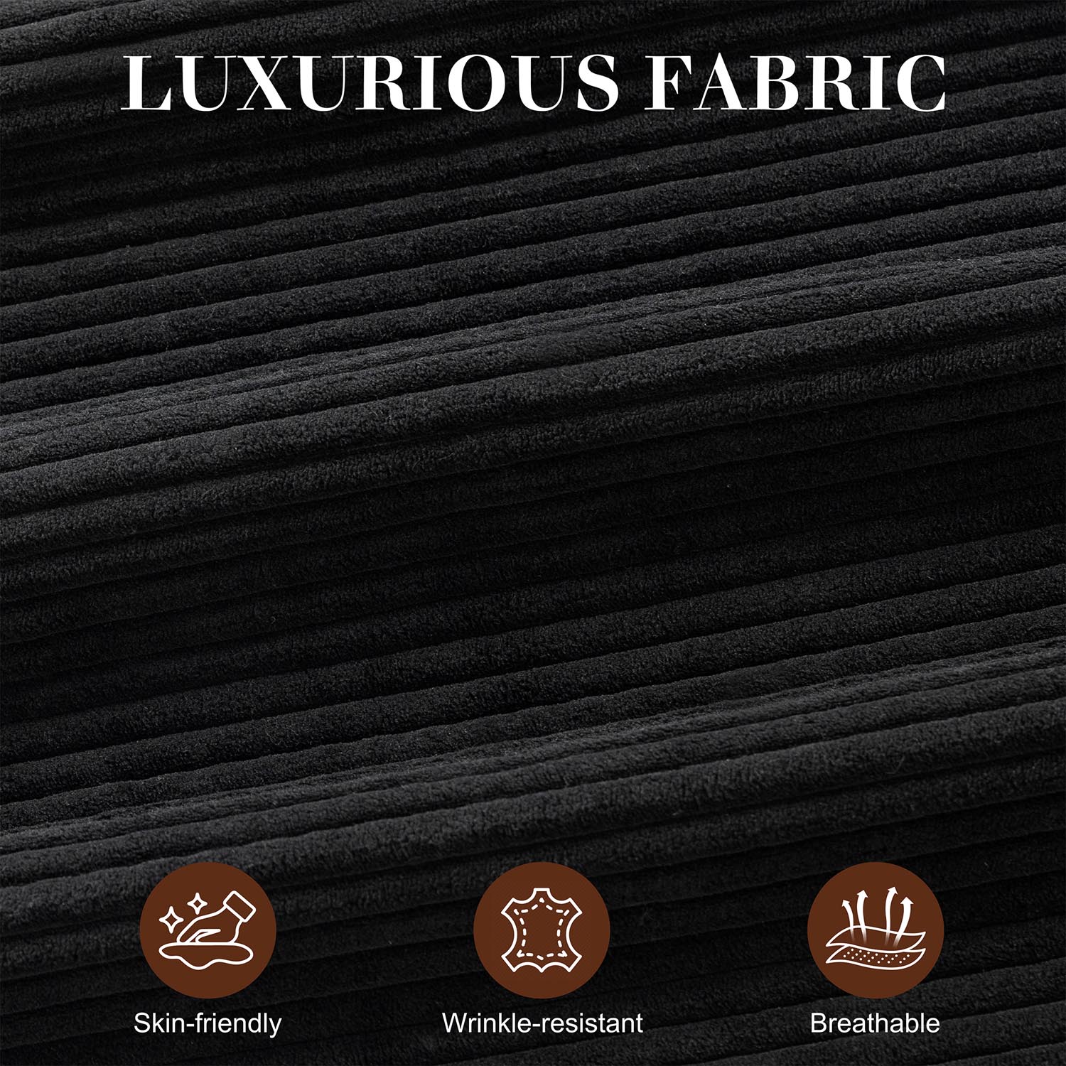 WALSUNNY livingroom sectional couch sectional couch #color_black #material_corduroy
