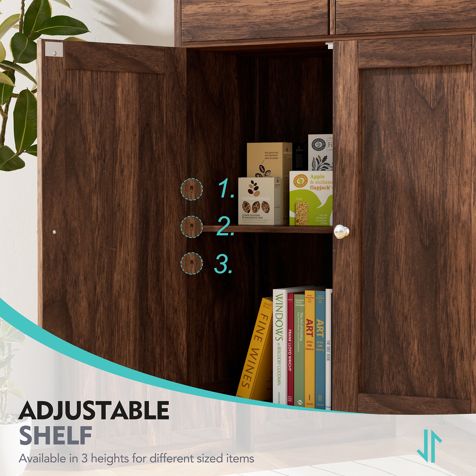 Vongrasig Bathroom Storage Cabinet, 42.5" H Freestanding Floor Cabinet | Wooden Modern Cabinet with 2 Drawers, Open Shelf and Adjustable Shelf for Bathroom, Laundry Room and Entryway