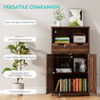 Vongrasig Bathroom Storage Cabinet, 42.5" H Freestanding Floor Cabinet | Wooden Modern Cabinet with 2 Drawers, Open Shelf and Adjustable Shelf for Bathroom, Laundry Room and Entryway