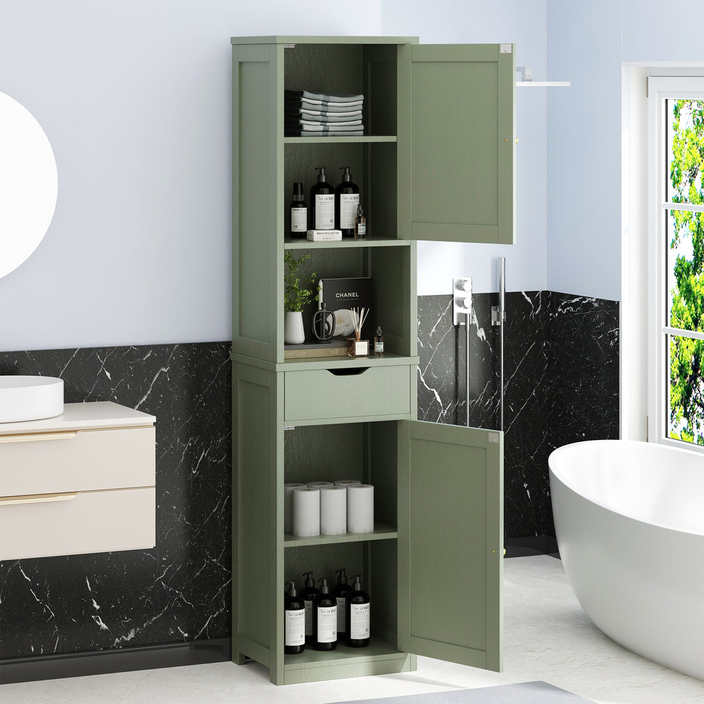 Vongrasig Tall Bathroom Storage Cabinet, 64”H Narrow Storage Unit for Small Spaces, Freestanding Modern Cabinet with Adjustable Shelves for Bathroom, Living Room, Kitchen