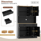 Vongrasig Farmhouse Pantry Cabinet with Charging Station, Tall Kitchen Pantry with Microwave Stand, Storage Drawers & Shelves, Large Kitchen Hutch for Living Room, Dining Room