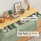 Vongrasig Buffet Cabinet with Storage, Farmhouse Coffee Bar Cabinet with Drawers, 53” Large Modern Sideboard Buffet with Adjustable Shelves for Kitchen, Dining Room