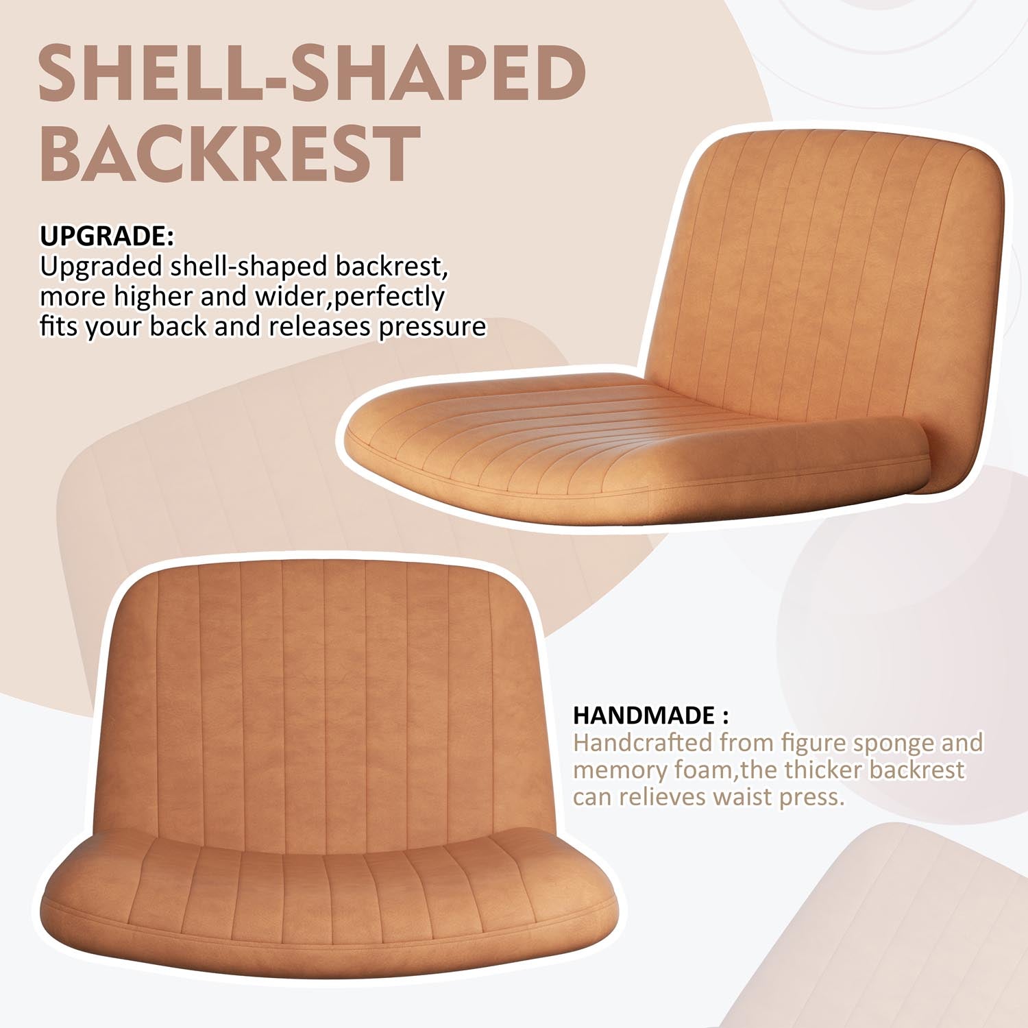 Walsunny Cross Legged Office Chair Armless Wide Chair Cross Legged Office Chair Computer Chair #color_orange #foot_fixed-foot