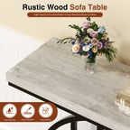 Vongrasig Console Table with Circle Base, Industrial Narrow Entryway Table with Storage, 4-Tier Wood Sofa Table for Living Room, Hallway