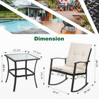 Walsunny Patio Furniture 3 Pieces Outdoor Rocking Chair Set