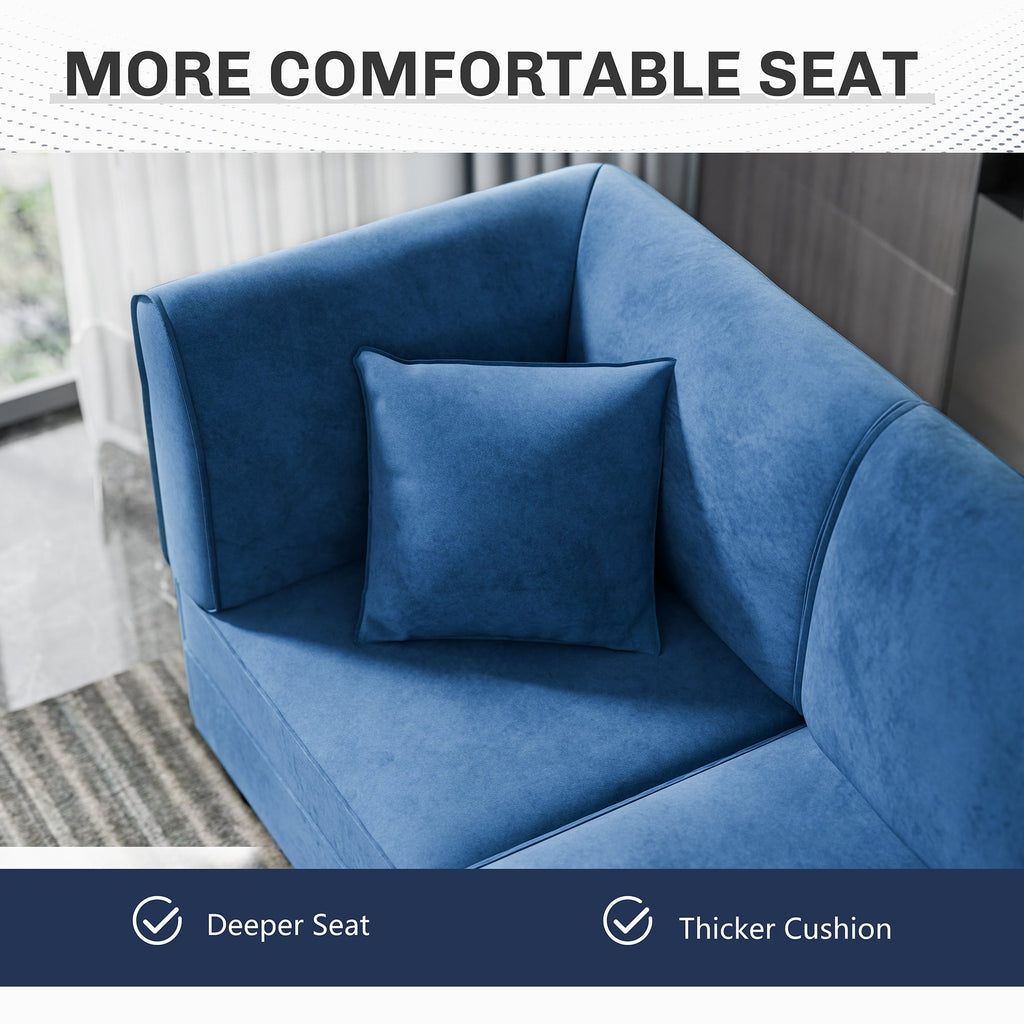 Walsunny Velvet 5 Pieces Modular Sectional Sofa L-Shaped Couch With Reversible Chaise (7223391125680)