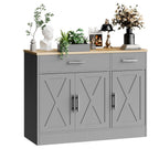 Walsunny Kitchen Buffet Sideboard Cabinet with Adjustable Shelf,Wooden Storage Cabinet with 3 Doors and 2 Drawers,Modern Farmhouse Coffee Bar Cabinet with Storage for Kitchen/Living Room (7612679061680)