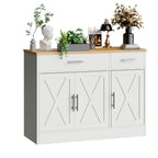 Walsunny Kitchen Buffet Sideboard Cabinet with Adjustable Shelf,Wooden Storage Cabinet with 3 Doors and 2 Drawers,Modern Farmhouse Coffee Bar Cabinet with Storage for Kitchen/Living Room (7612679061680)