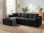 Vongrasig 105" Boneless Couches for Living Room, Sectional Couches Modular Sofa with L-Shaped Chaise, Memory Foam Comfy Cloud Couch with Plush Corduroy Fabric, No Assembly Required