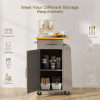 Walsunny Kitchen Island Rolling Cart with Storage Cabinet, Coffee Bar (7404392186032)