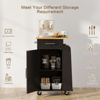 Walsunny Kitchen Island Rolling Cart with Storage Cabinet, Coffee Bar (7404392186032)