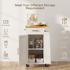 Walsunny Kitchen Island Rolling Cart with Storage Cabinet, Coffee Bar (7404392186032)