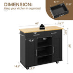 Walsunny 40" Multifunction Kitchen Cart Cabinet with Shelves (7404395692208)