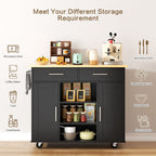 Walsunny 40" Multifunction Kitchen Cart Cabinet with Shelves (7404395692208)
