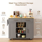 Walsunny 40" Multifunction Kitchen Cart Cabinet with Shelves (7404395692208)