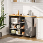 Walsunny 47.2" Large Kitchen Cabinet with Open Shelves, Kitchen Island (7404396937392)