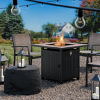 Walsunny 28" Propane Gas Fire Pit Table 50,000 BTU Square Outdoor Wicker (7436201689264)