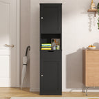 Vongrasig Tall Bathroom Storage Cabinet, 64”H Narrow Storage Unit for Small Spaces, Freestanding Modern Cabinet with Adjustable Shelves for Bathroom, Living Room, Kitchen