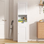 Vongrasig Tall Bathroom Storage Cabinet, 64”H Narrow Storage Unit for Small Spaces, Freestanding Modern Cabinet with Adjustable Shelves for Bathroom, Living Room, Kitchen