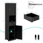Vongrasig Tall Bathroom Storage Cabinet, 64”H Narrow Storage Unit for Small Spaces, Freestanding Modern Cabinet with Adjustable Shelves for Bathroom, Living Room, Kitchen