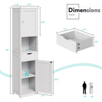 Vongrasig Tall Bathroom Storage Cabinet, 64”H Narrow Storage Unit for Small Spaces, Freestanding Modern Cabinet with Adjustable Shelves for Bathroom, Living Room, Kitchen
