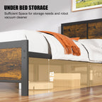 Walsunny Twin Bed Frame with Headboard and Footboard, Strong Steel Slat Support