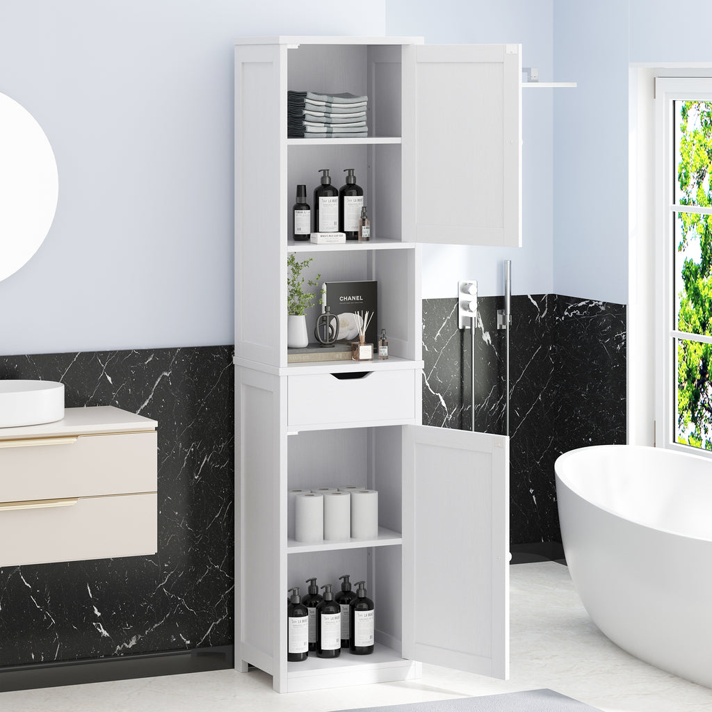 Vongrasig Tall Bathroom Storage Cabinet, 64”H Narrow Storage Unit for Small Spaces, Freestanding Modern Cabinet with Adjustable Shelves for Bathroom, Living Room, Kitchen
