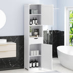 Vongrasig Tall Bathroom Storage Cabinet, 64”H Narrow Storage Unit for Small Spaces, Freestanding Modern Cabinet with Adjustable Shelves for Bathroom, Living Room, Kitchen
