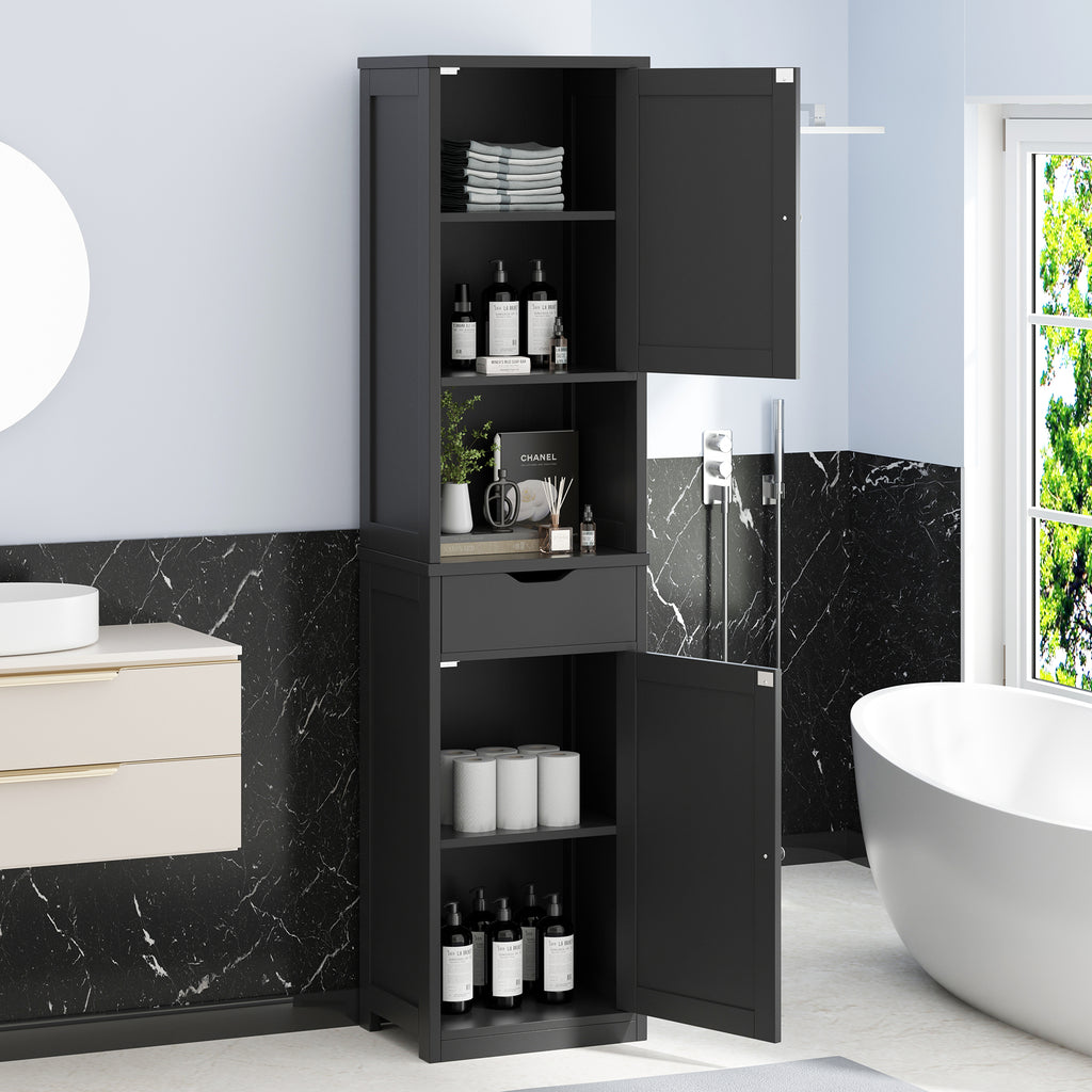 Vongrasig Tall Bathroom Storage Cabinet, 64”H Narrow Storage Unit for Small Spaces, Freestanding Modern Cabinet with Adjustable Shelves for Bathroom, Living Room, Kitchen