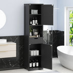 Vongrasig Tall Bathroom Storage Cabinet, 64”H Narrow Storage Unit for Small Spaces, Freestanding Modern Cabinet with Adjustable Shelves for Bathroom, Living Room, Kitchen