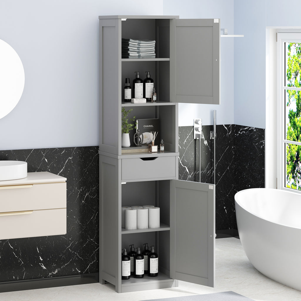 Vongrasig Tall Bathroom Storage Cabinet, 64”H Narrow Storage Unit for Small Spaces, Freestanding Modern Cabinet with Adjustable Shelves for Bathroom, Living Room, Kitchen