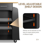 Walsunny Kitchen Island Rolling Cart with Storage Cabinet, Coffee Bar (7404392186032)