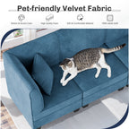 Walsunny Velvet 5 Pieces Modular Sectional Sofa L-Shaped Couch With Reversible Chaise (7223391125680)