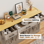 Vongrasig Buffet Cabinet with Storage, Farmhouse Coffee Bar Cabinet with Drawers, 53” Large Modern Sideboard Buffet with Adjustable Shelves for Kitchen, Dining Room