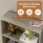 Vongrasig Farmhouse Bookcase with Doors & Storage, Tall 6-Tier Wood Bookshelf for Home Office Organization, Living Room Display, and Bedroom Storage Alternatives, 71-Inch Standing Shelf