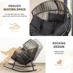 Vongrasig Outdoor Wicker Egg Chair PE Rattan Chair with Cushion, Oversized Patio Lounge Chair for Outdoor, Indoor, Balcony, Backyard, Garden