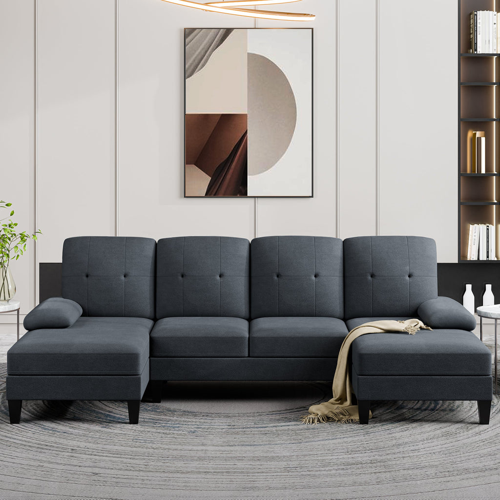 WALSUNNY 106'' Sectional Sofa Couches #color_black