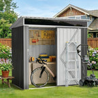 Vongrasig 6x4 FT Outdoor Storage Shed, Metal Lean to Shed with Window and Lockable Door, All-Weather Graden Tool Shed for Backyard Garden Patio Lawn