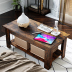 Walsunny Livingroom Lift Top Coffee Table #color_brown