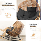 Vongrasig Outdoor Wicker Egg Chair PE Rattan Chair with Cushion, Oversized Patio Lounge Chair for Outdoor, Indoor, Balcony, Backyard, Garden
